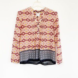 Anthro HD In Paris Popover Mosaic Blouse sz 10